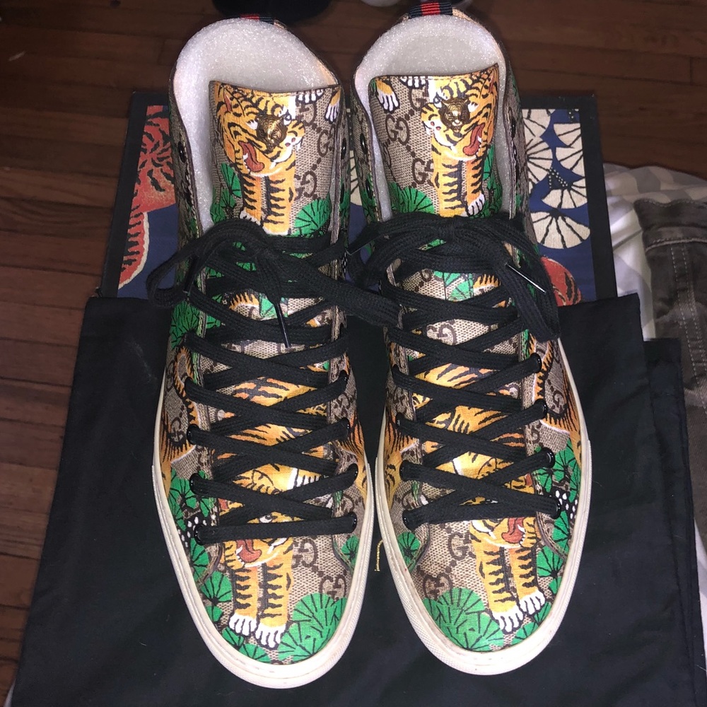 Gucci raging tiger hi-top sneakers